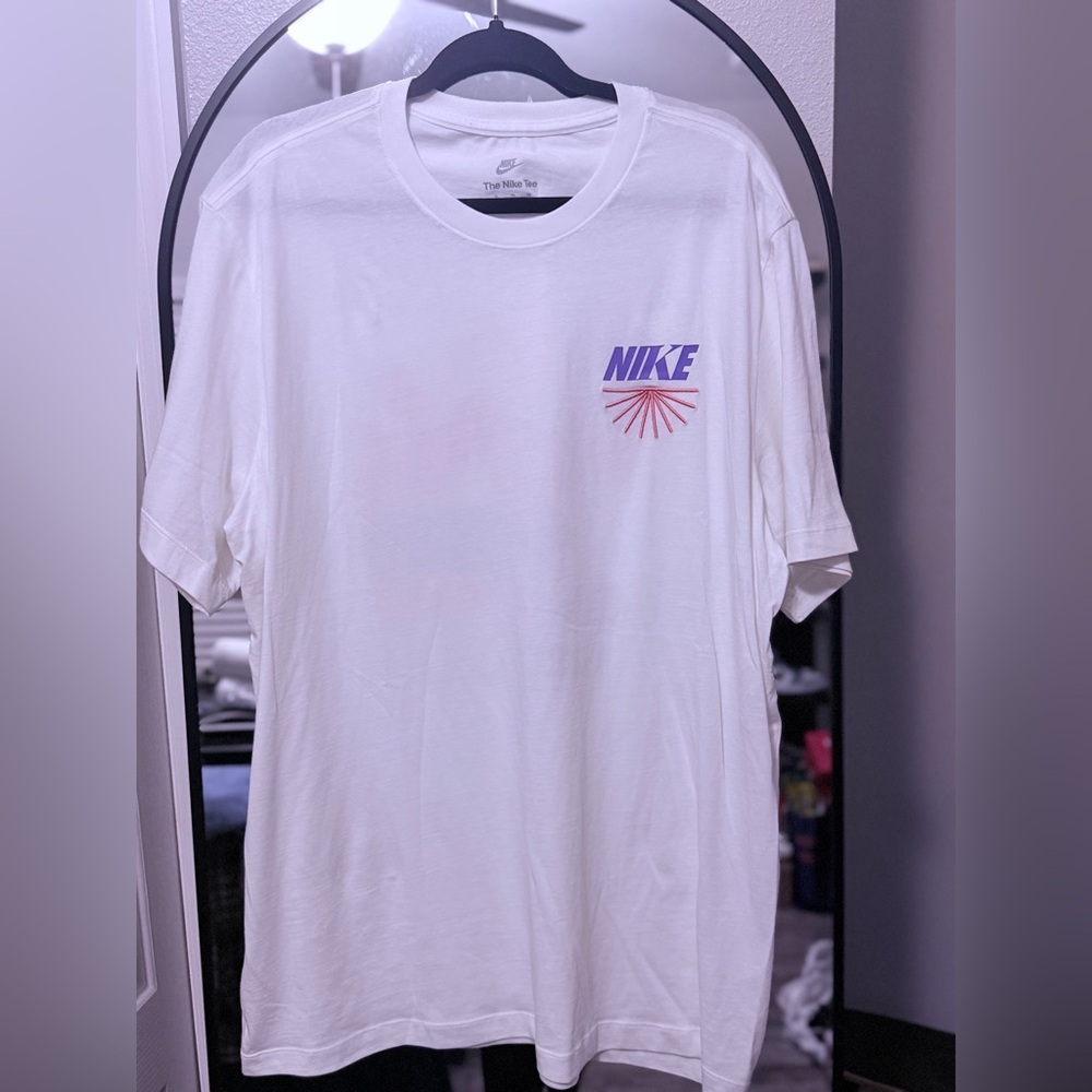 Nike White Tee with Purple Graphic